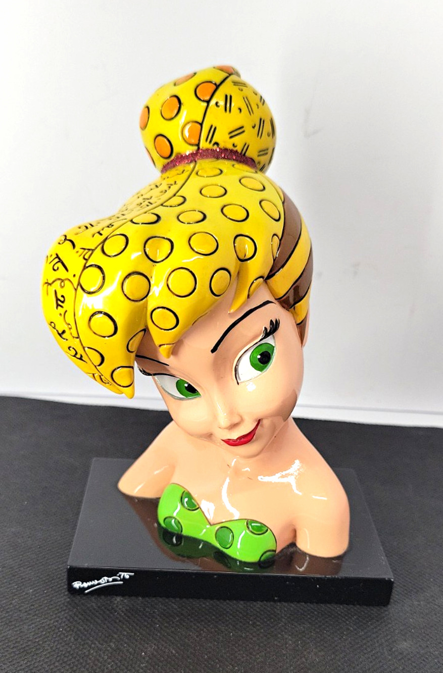 Disney Romero Britto Tinker Bell Bust 4033891 Enesco Peter Pan Figurine Retired